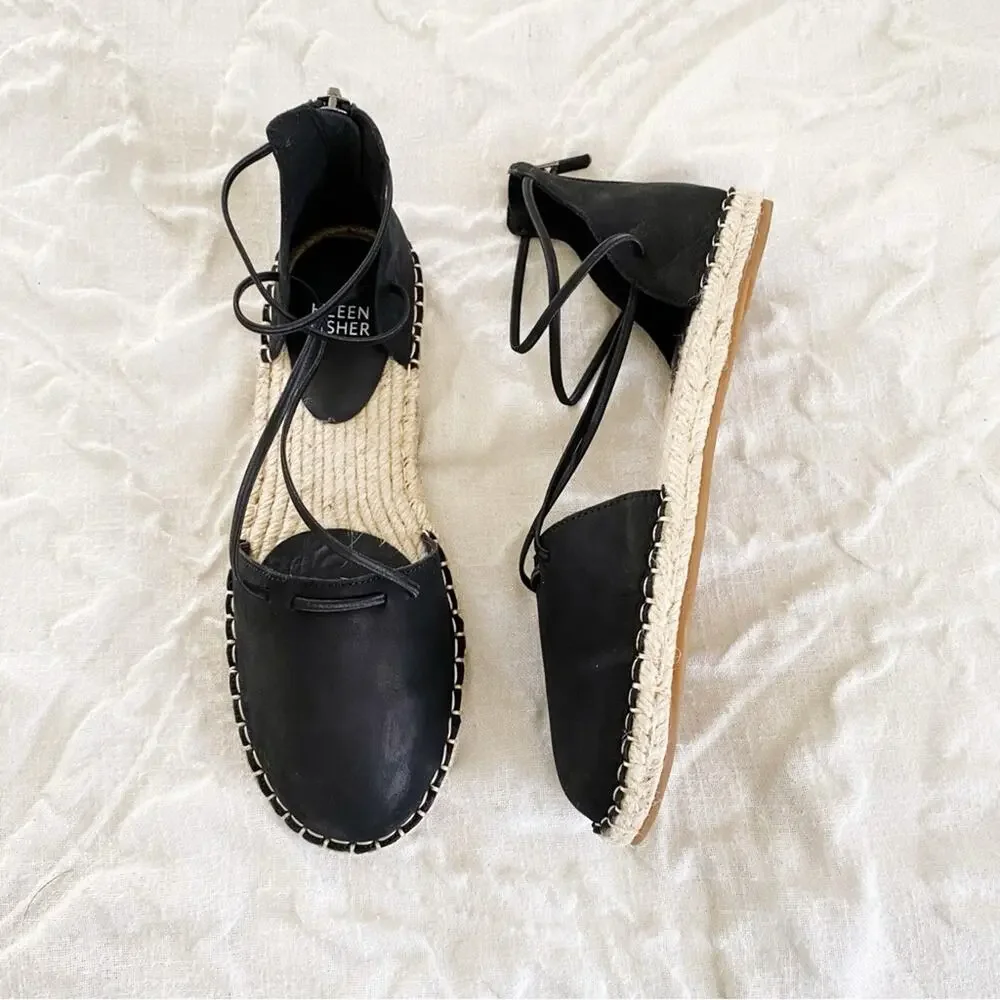 Eileen fisher Lace Leather Espadrille New $155